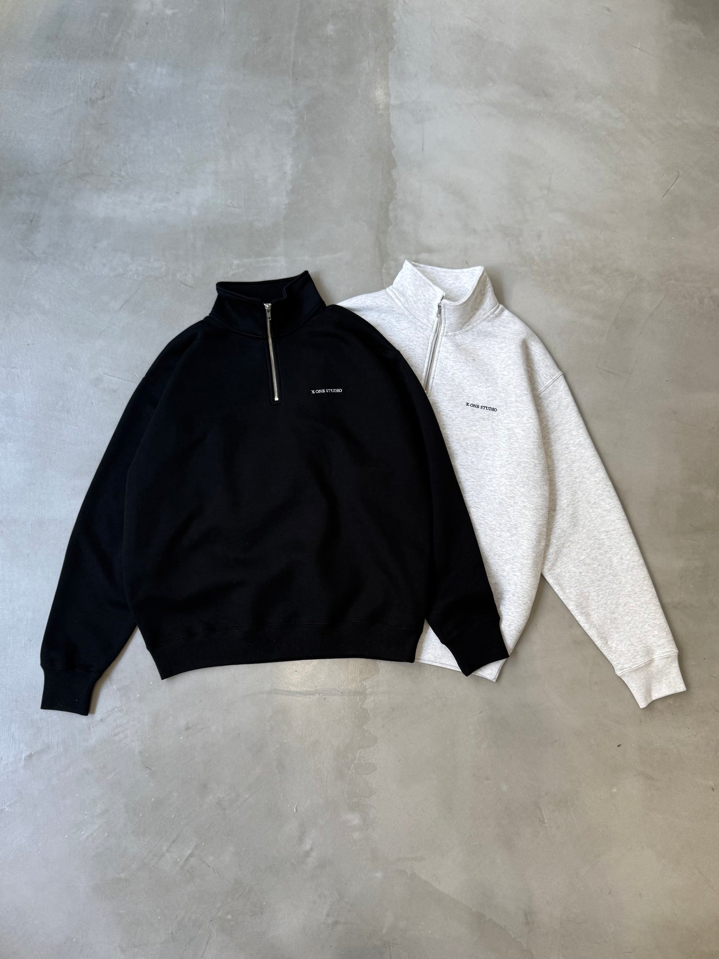 X-ONE HALF ZIP UP "ASH"