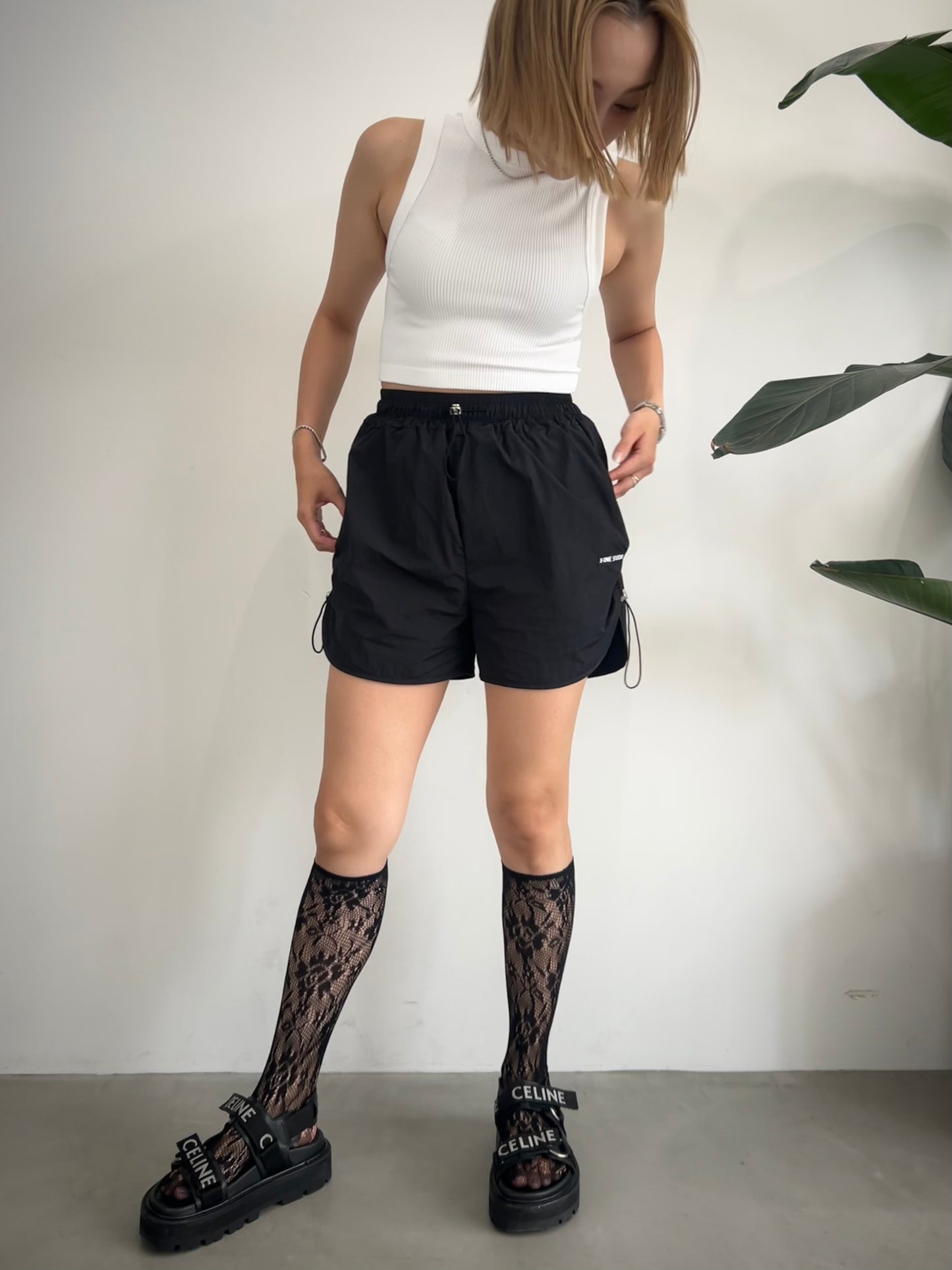 NYLON SHORT PANTS "BLACK"