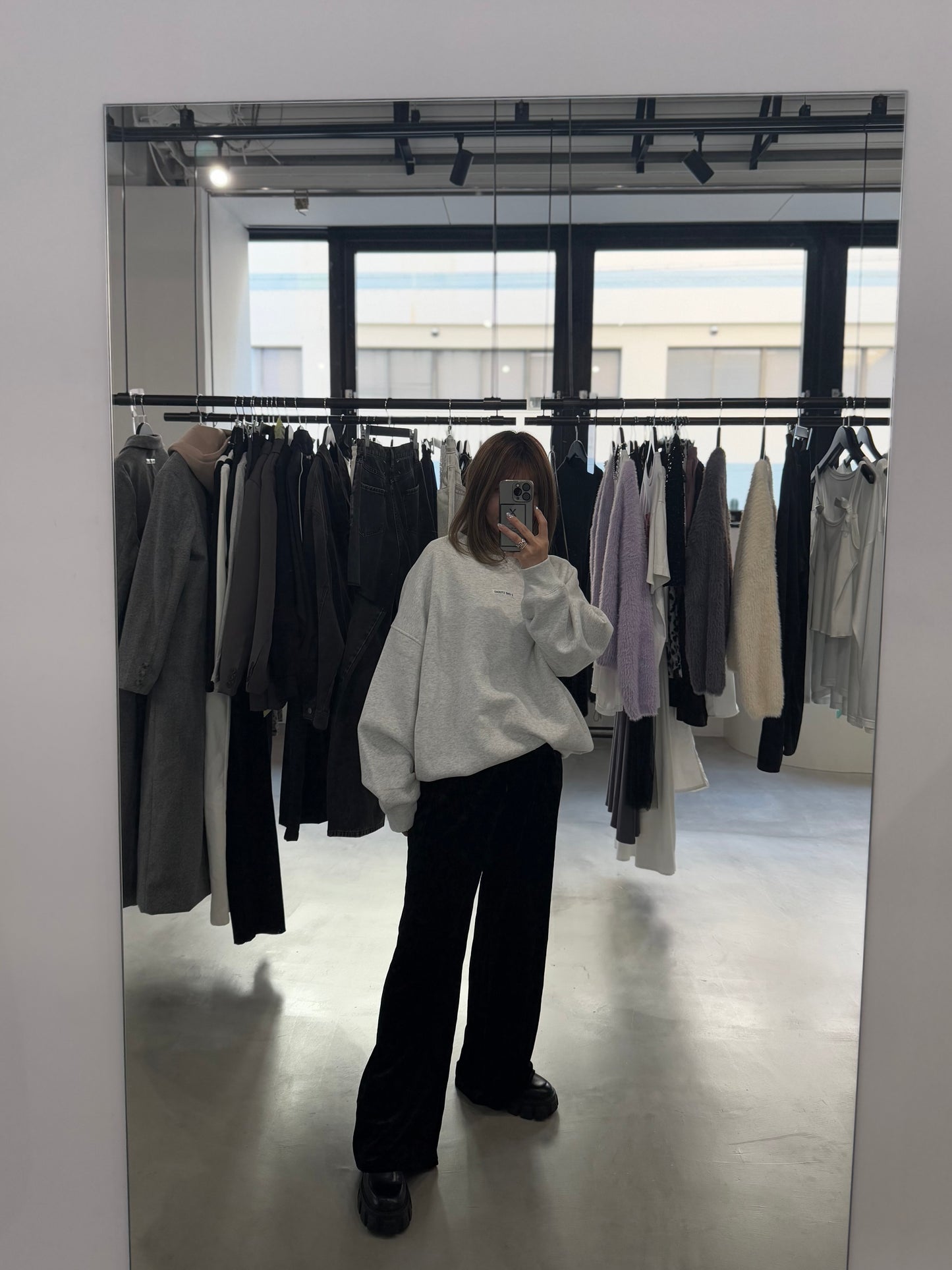WIDE VELOURS PANTS "BLACK"