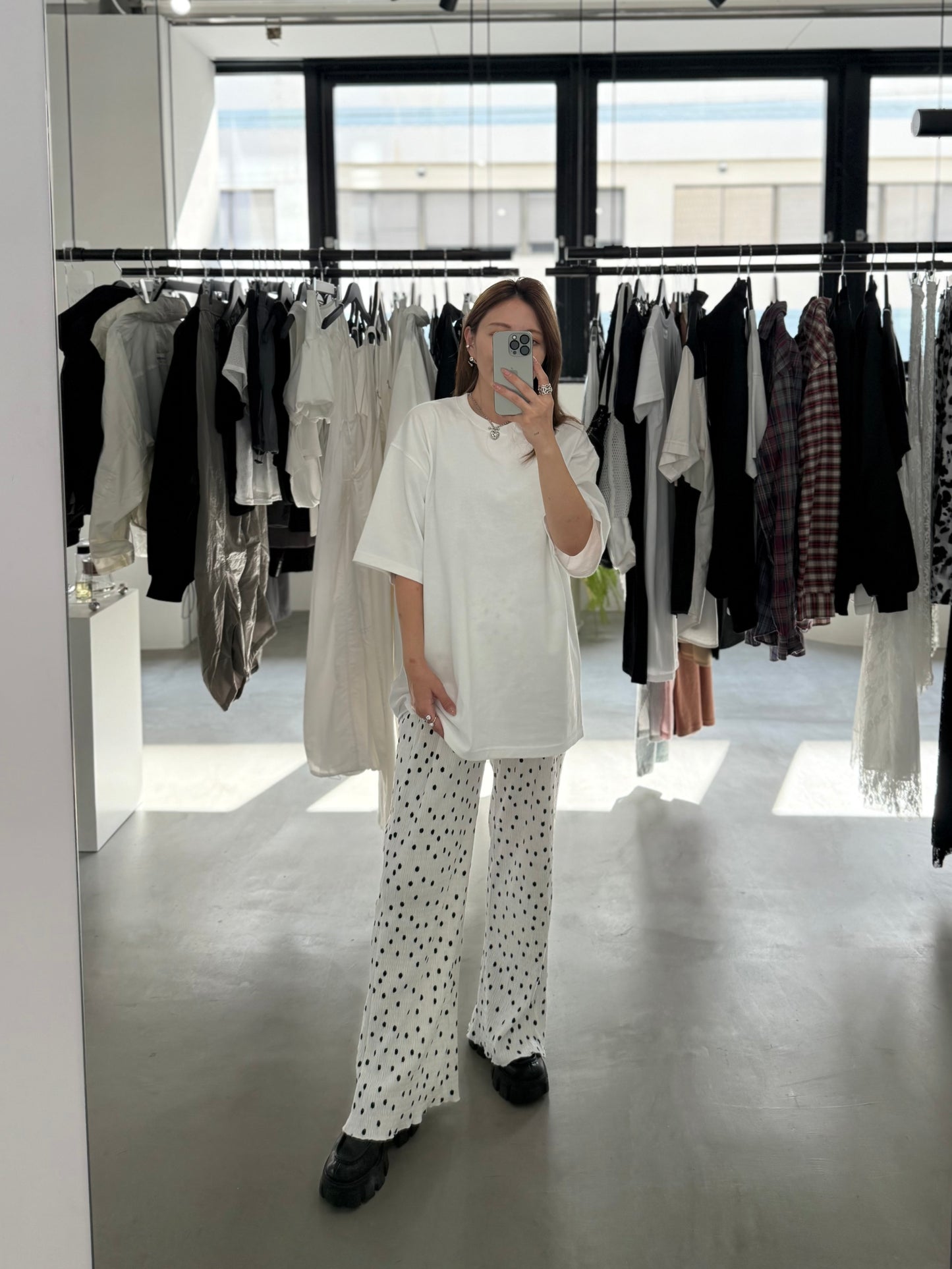 POLKA DOT PANTS "WHITE"