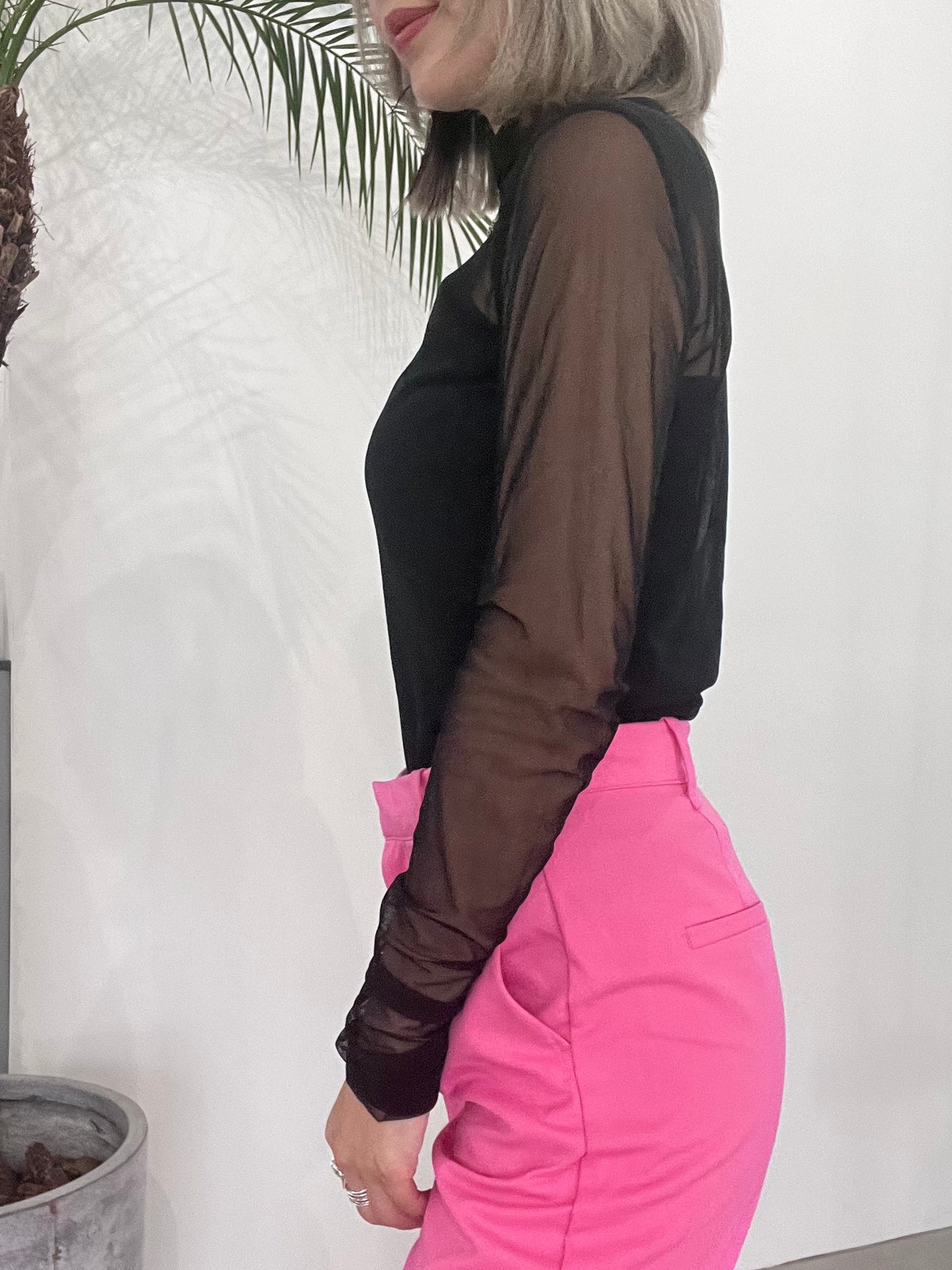 SHEER TOP "BLACK"