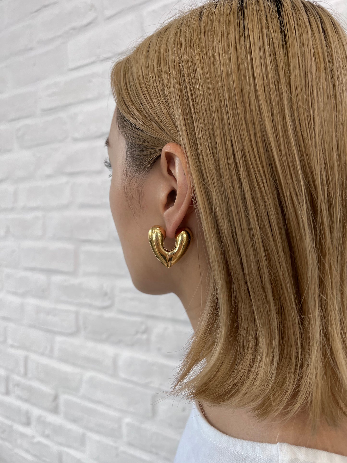HEART HOOPS LARGE GLD