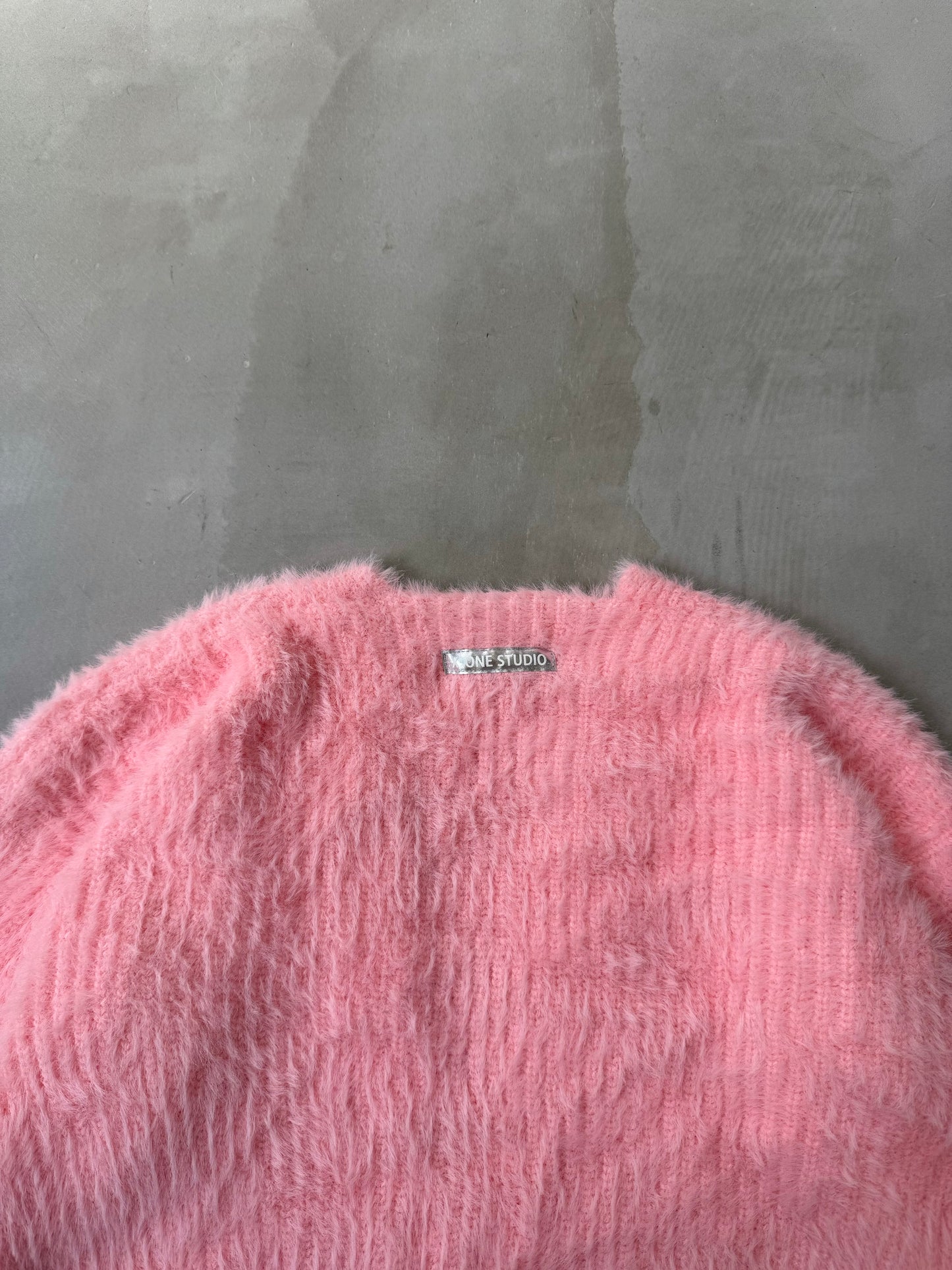 MINI SHAGGY CARDIGAN "PINK"