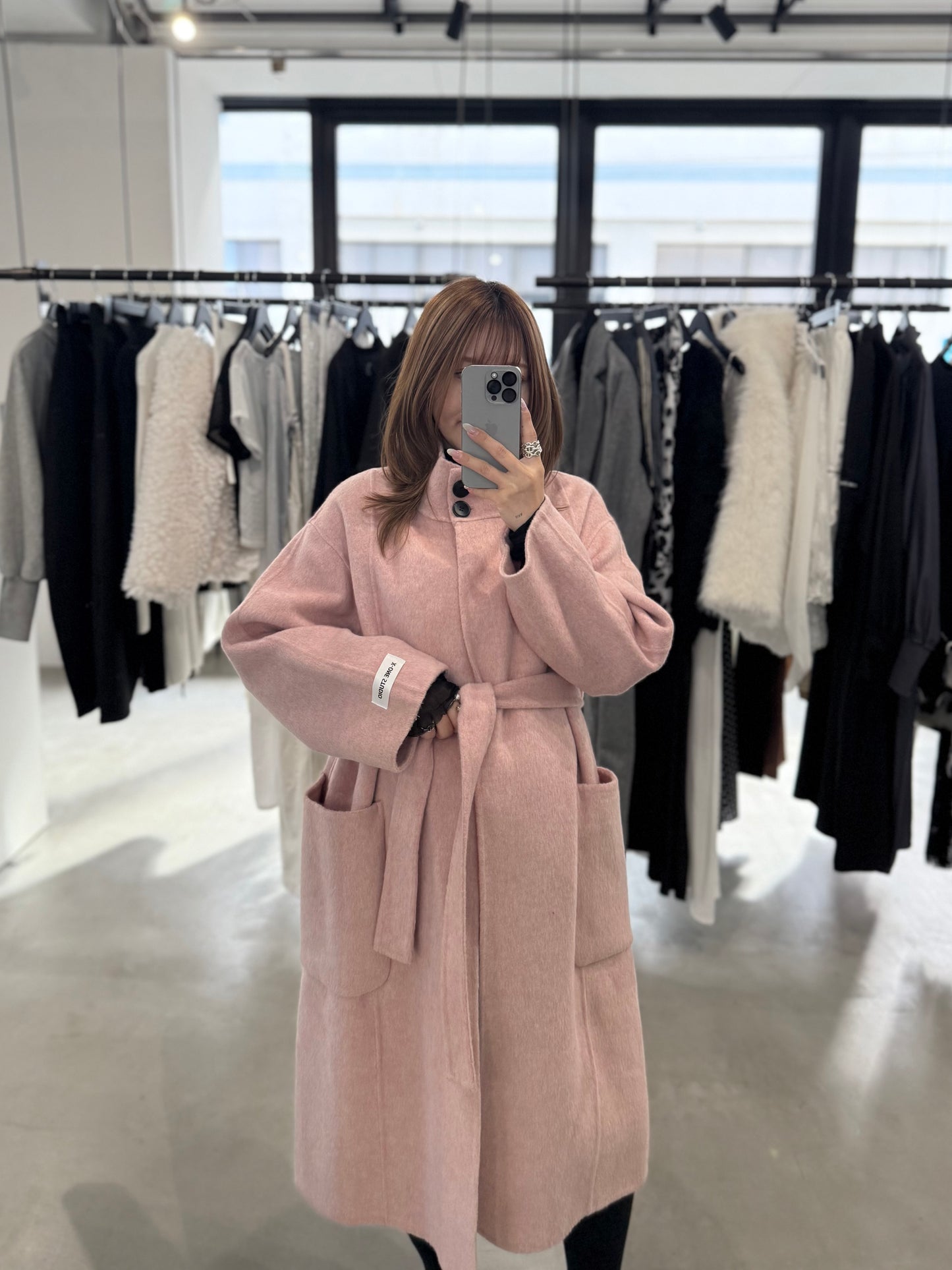 MELTON WOOL COAT "PINK"