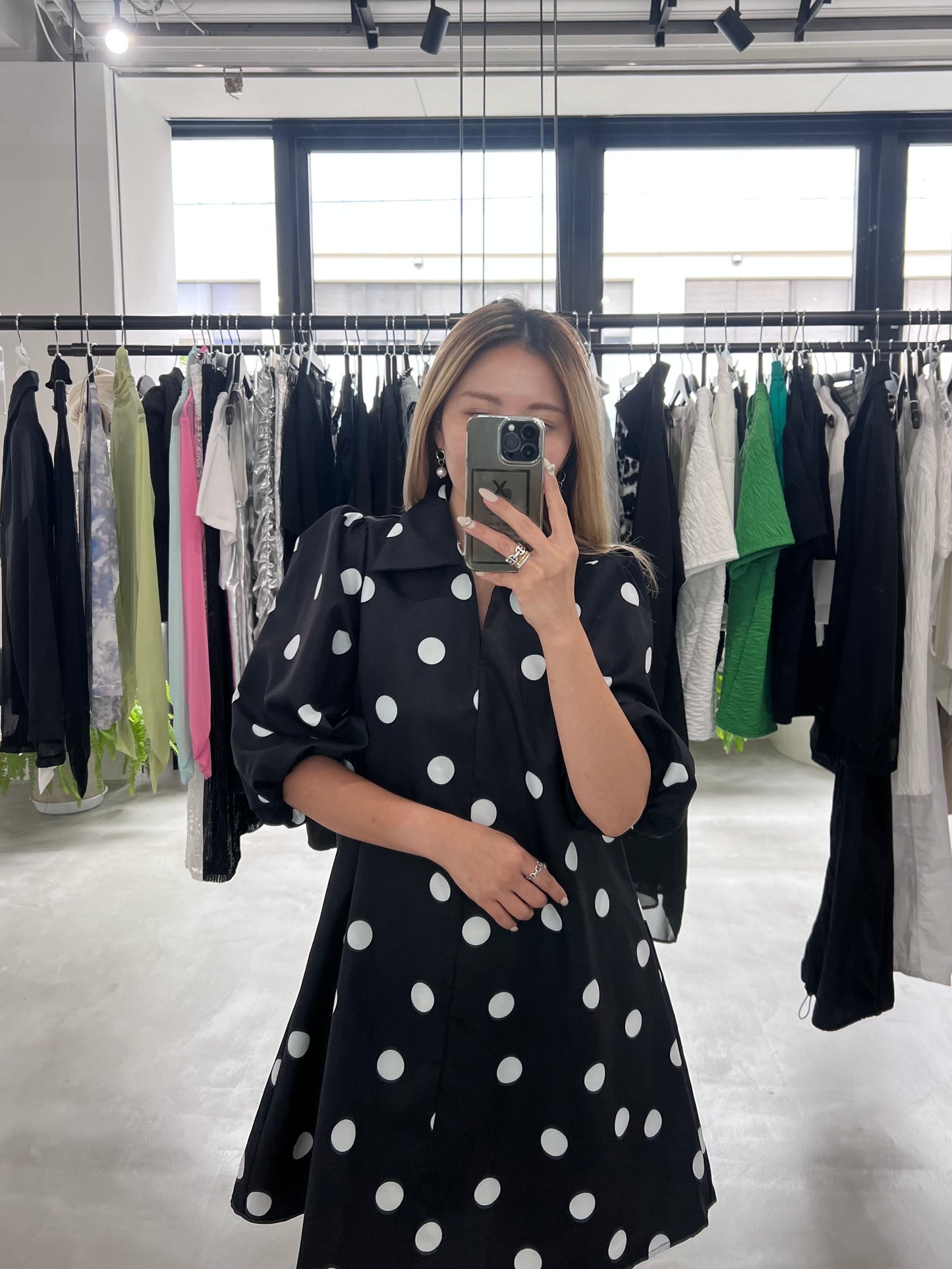 DOT MIDI DRESS