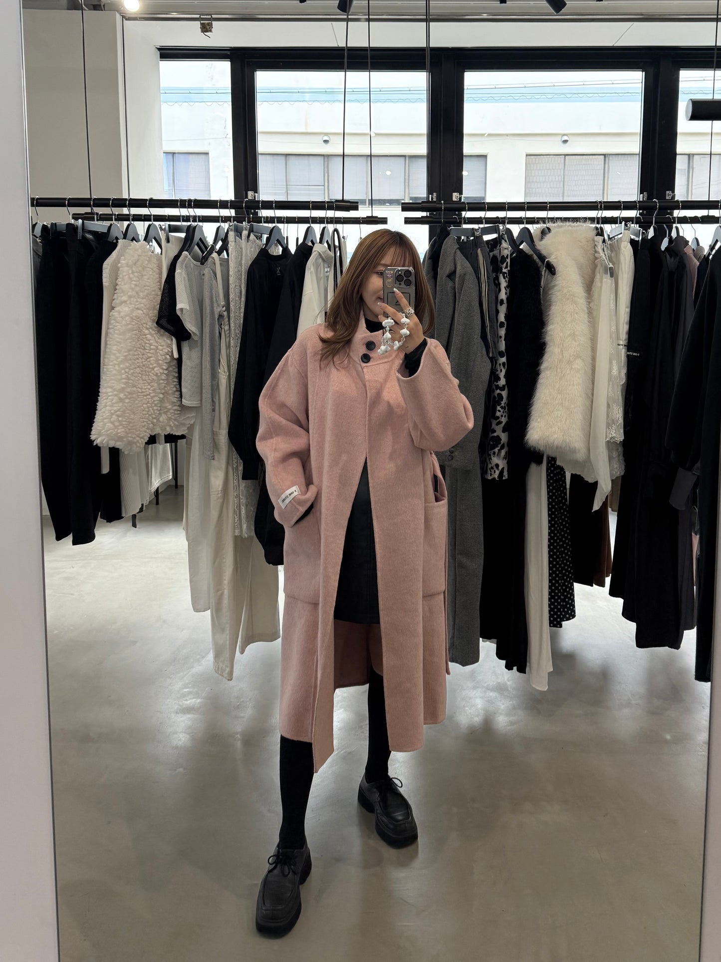 MELTON WOOL COAT "PINK"