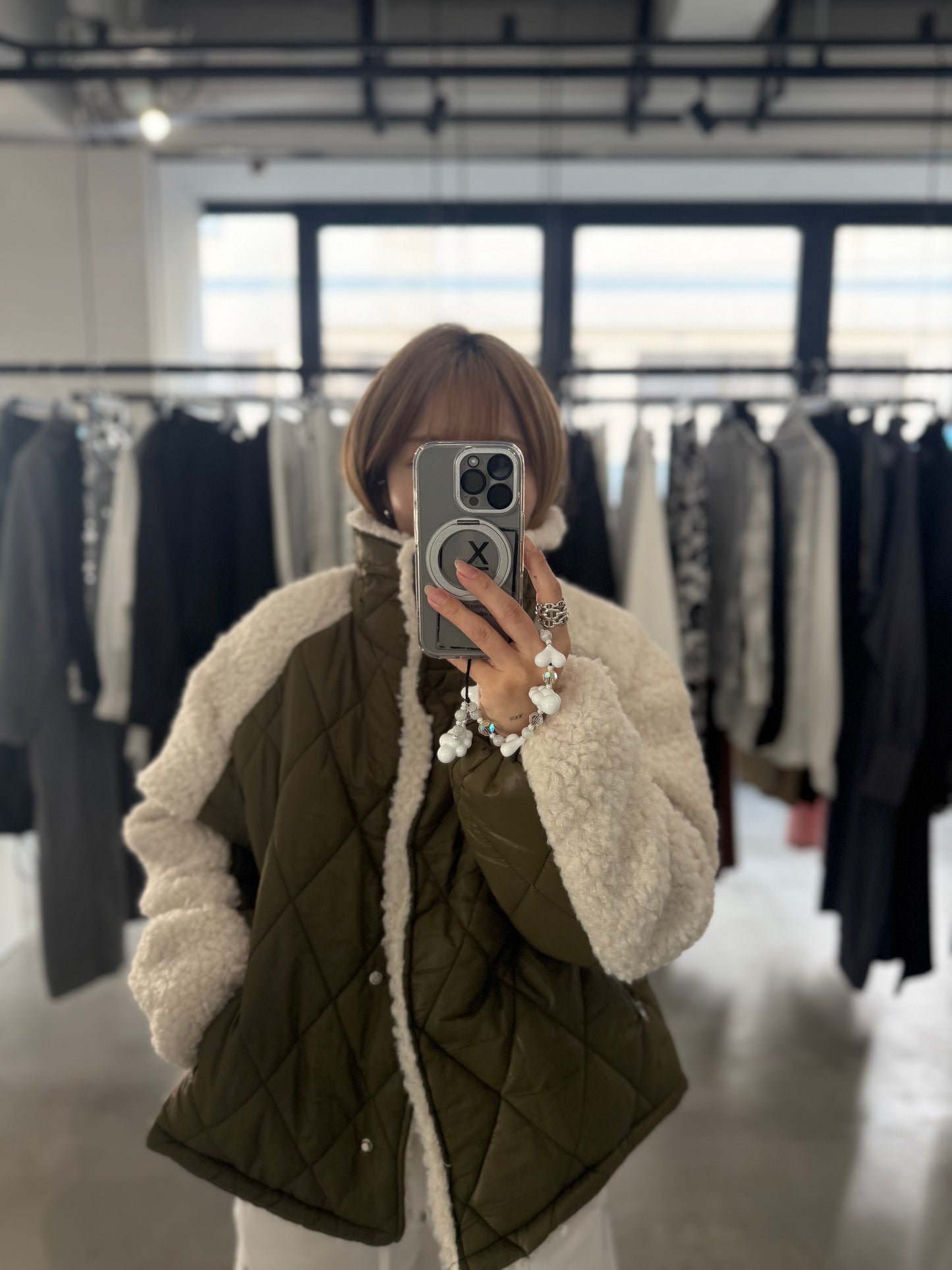 QUILTED BOA JACKET "OLIVE"