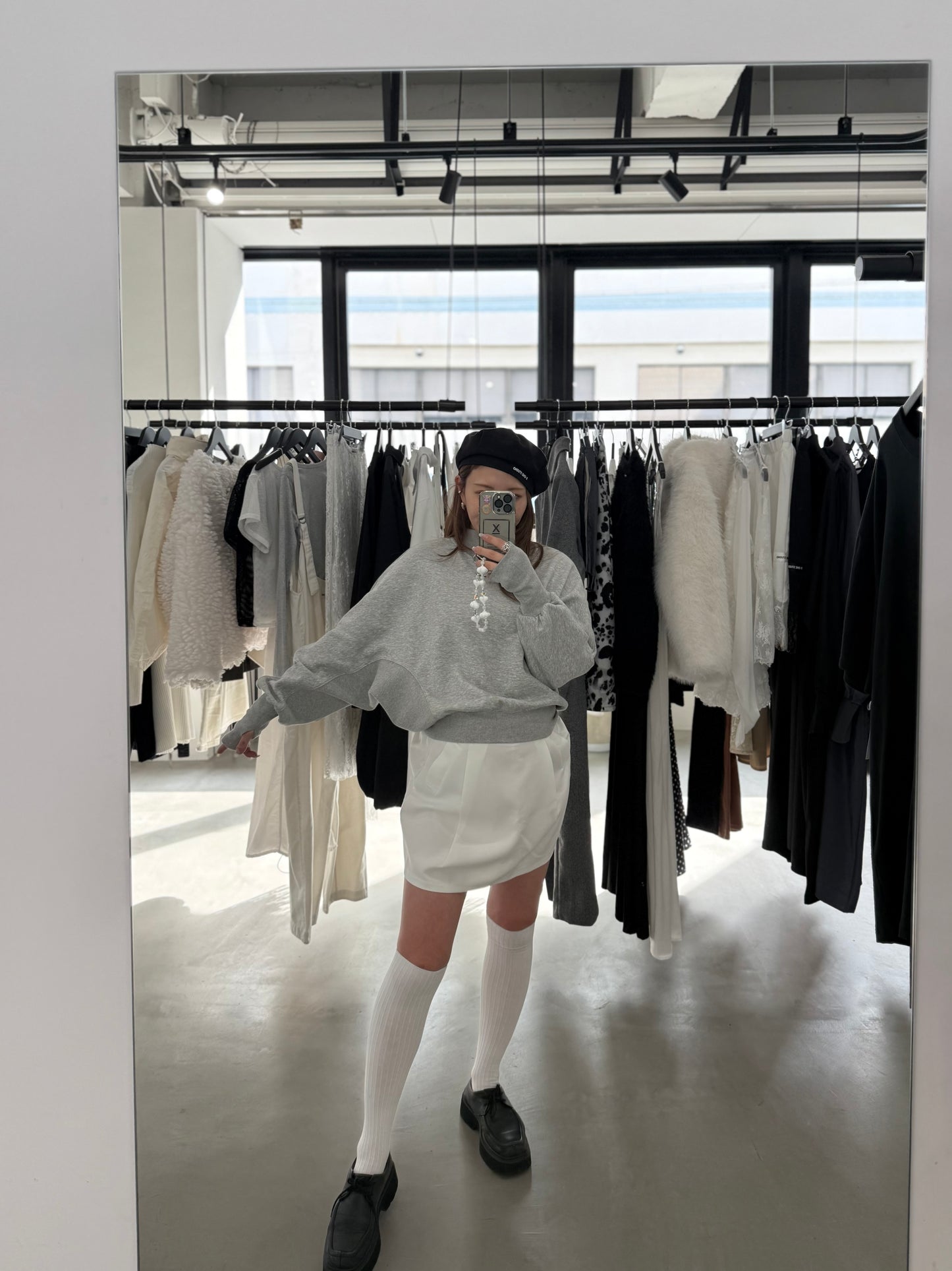 BALLOON SLEEVE SWEAT "GRAY"