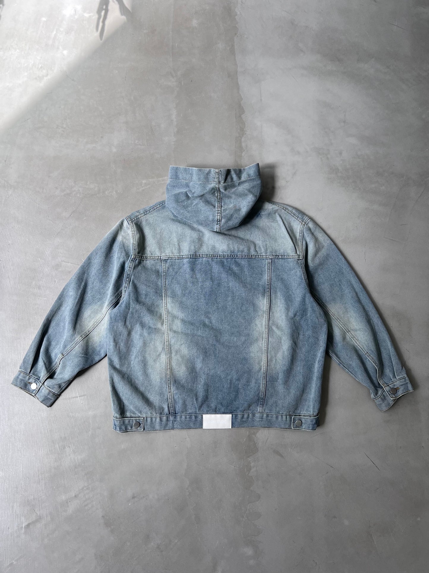 【MENS】DENIM HOODIE "WASH BLUE"