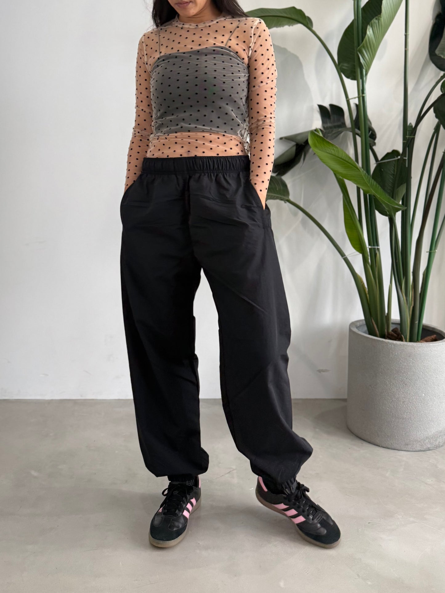 【MENS】WIDE NYLON PANT "BLACK't