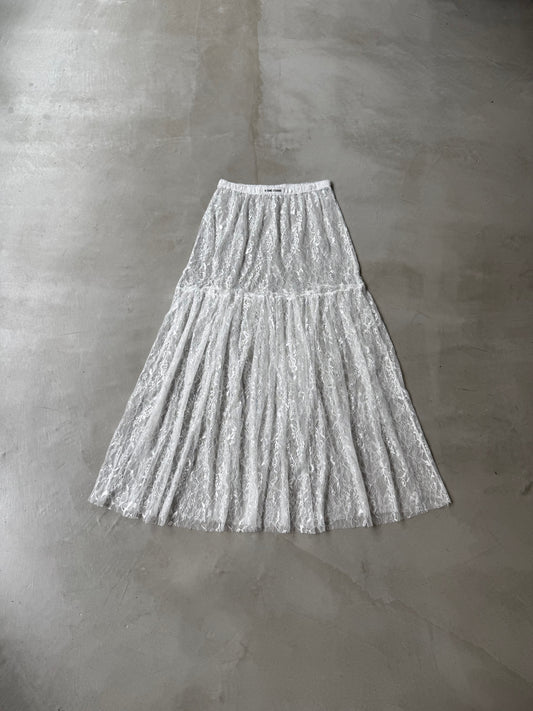 LAYERED LACE SKIRT "WHITE"