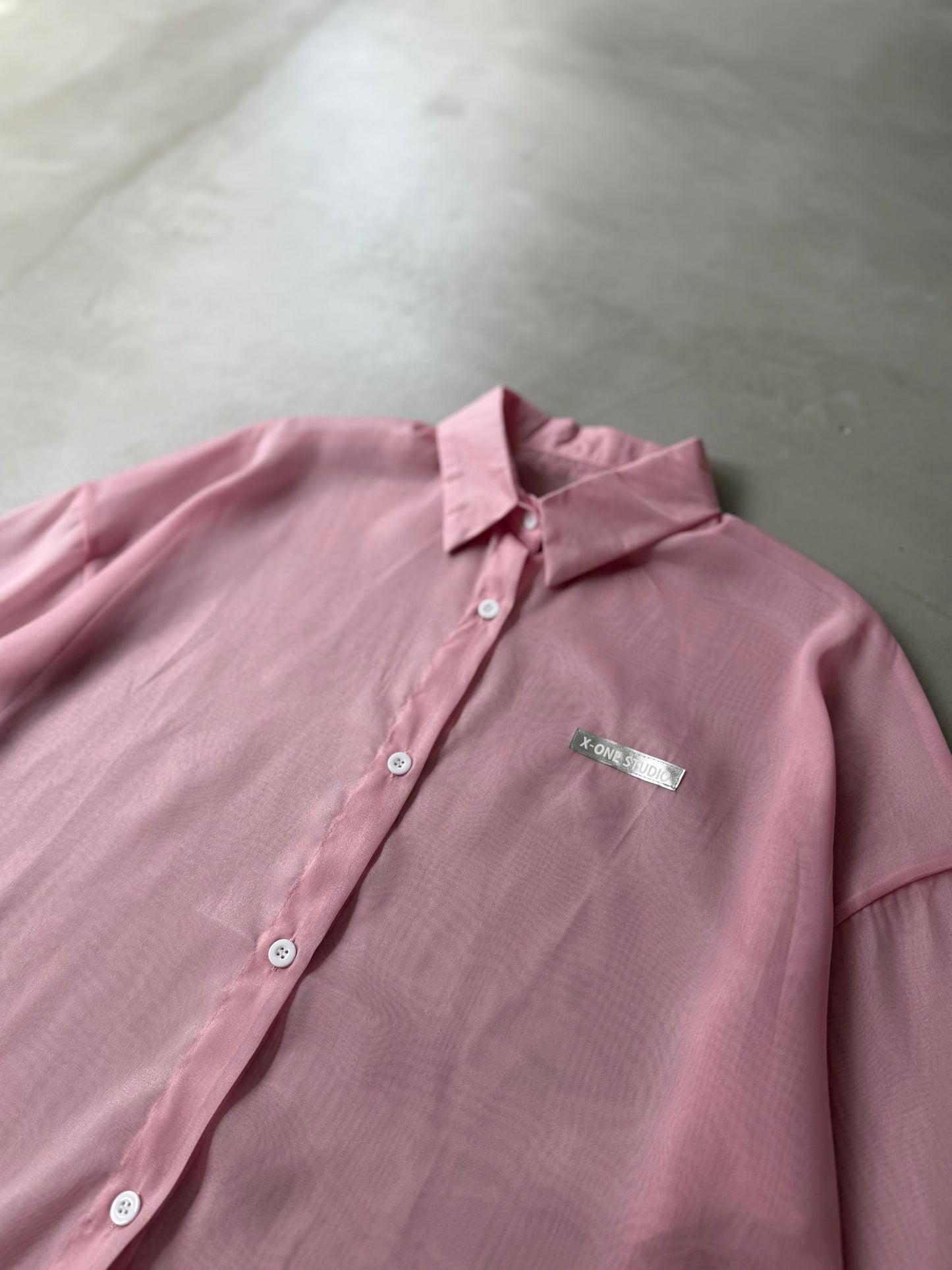 AIRY SHEER SHIRT "PINK"