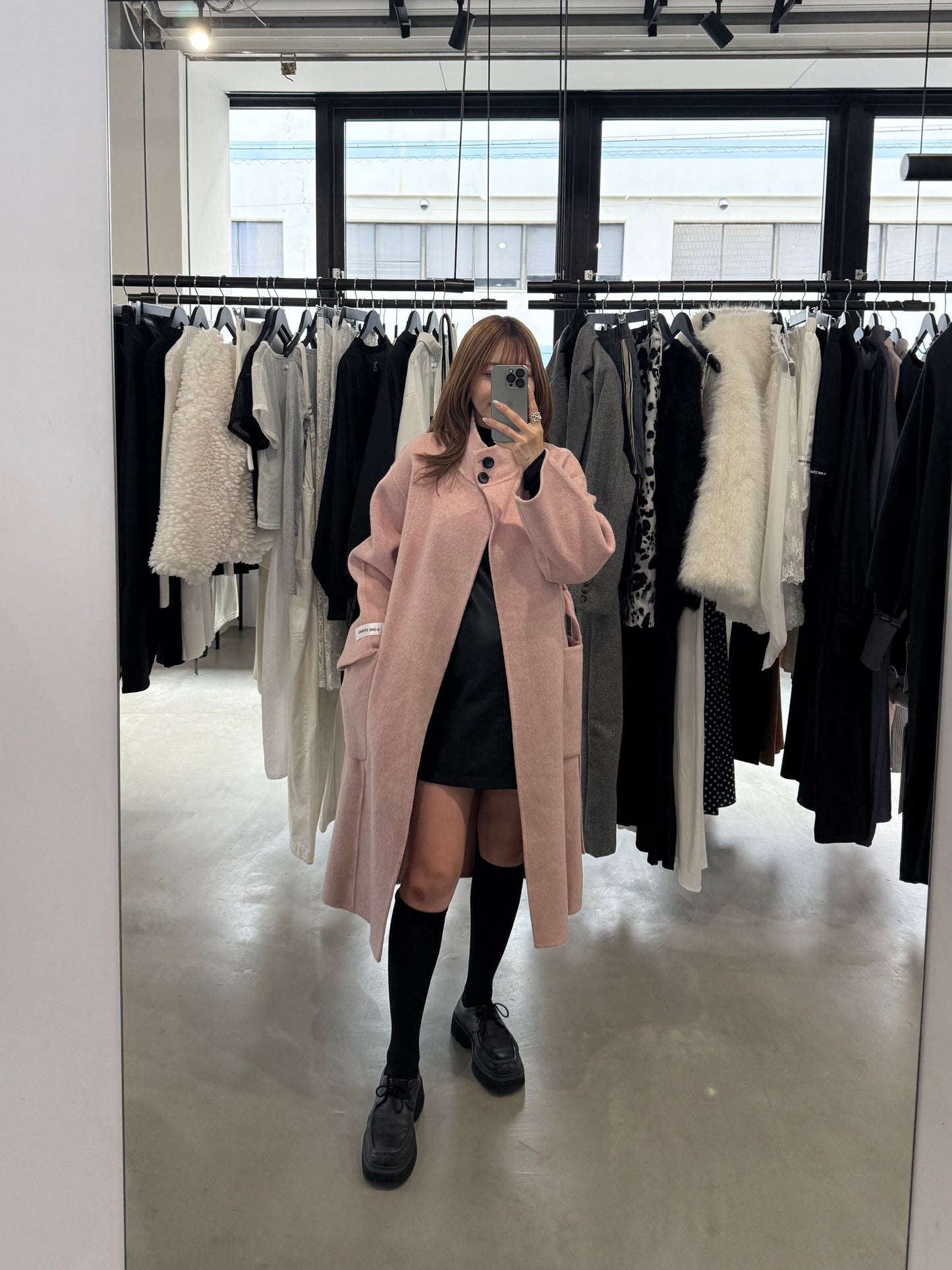 MELTON WOOL COAT "PINK"