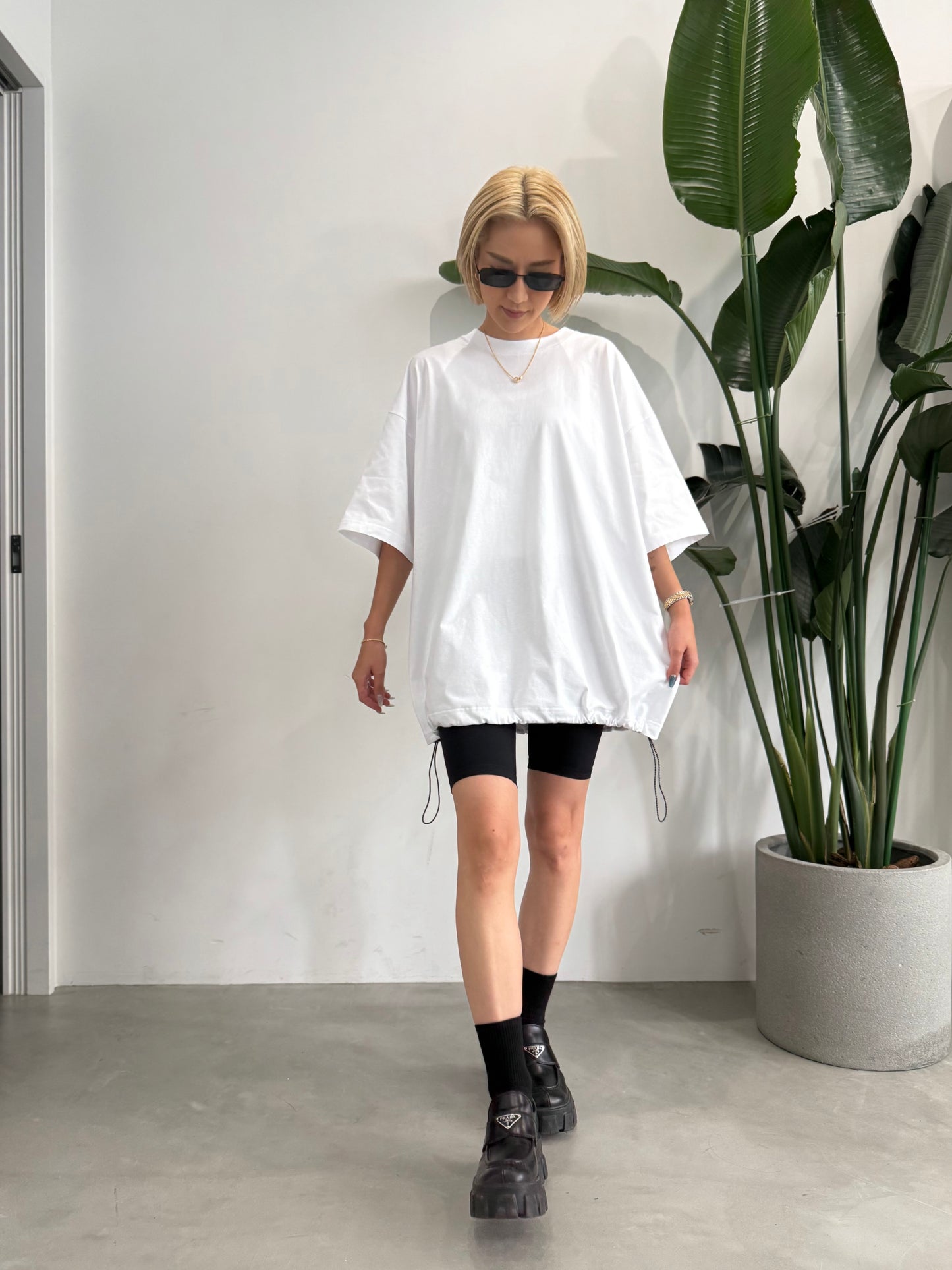 【MENS】X-ONE DRAWSTRING TEE "WHITE"