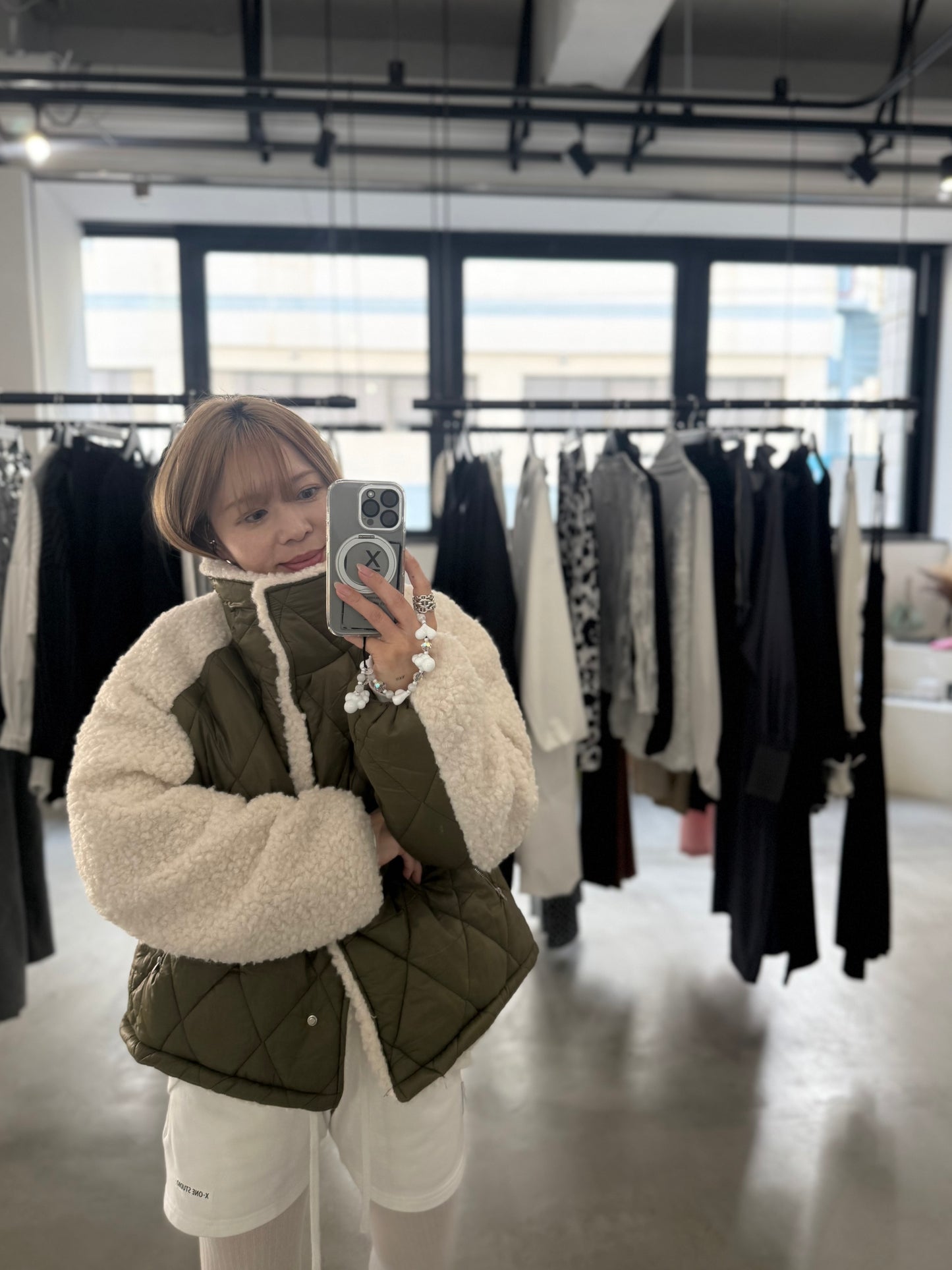 QUILTED BOA JACKET "OLIVE"