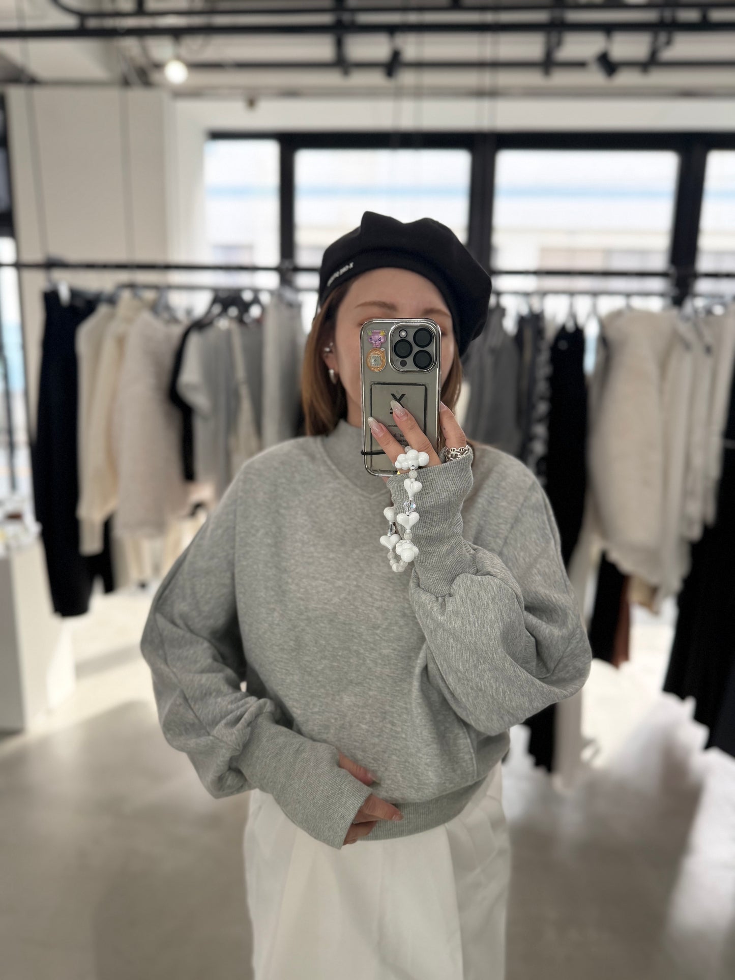 BALLOON SLEEVE SWEAT "GRAY"