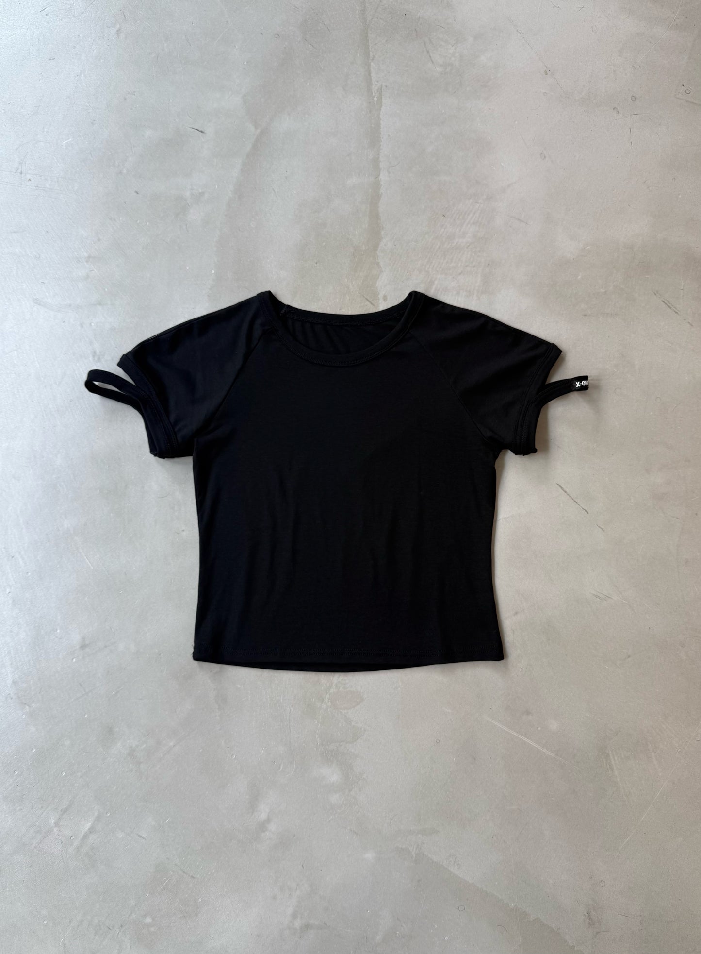 CUT SLEEVE TEE "BLACK"
