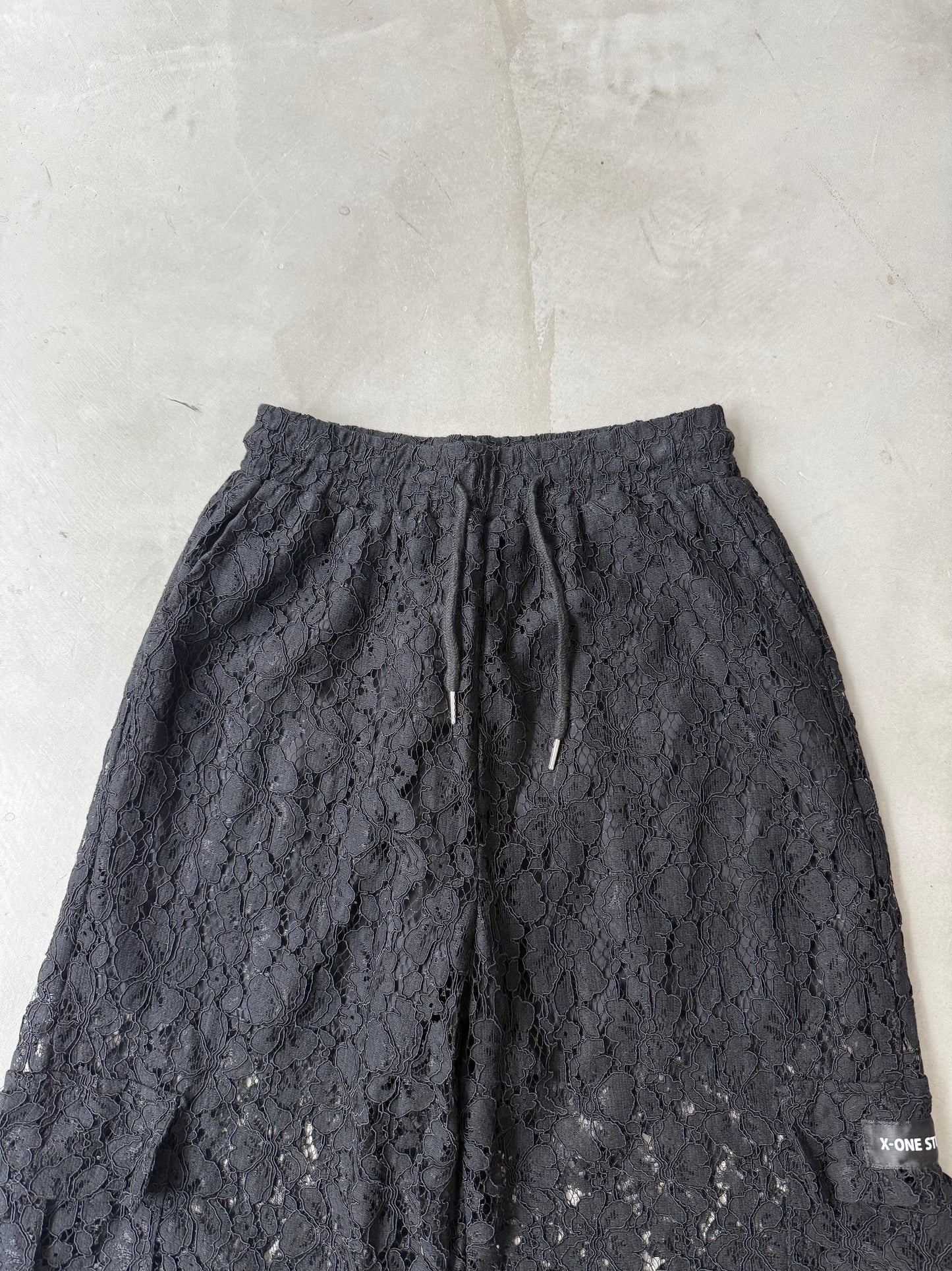 LACE CARGO PANT "BLACK"