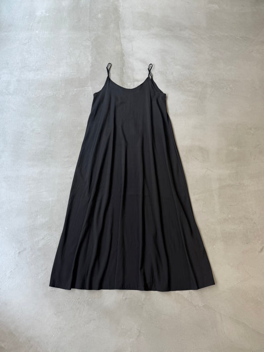 SATIN LONG DRESS "BLACK"