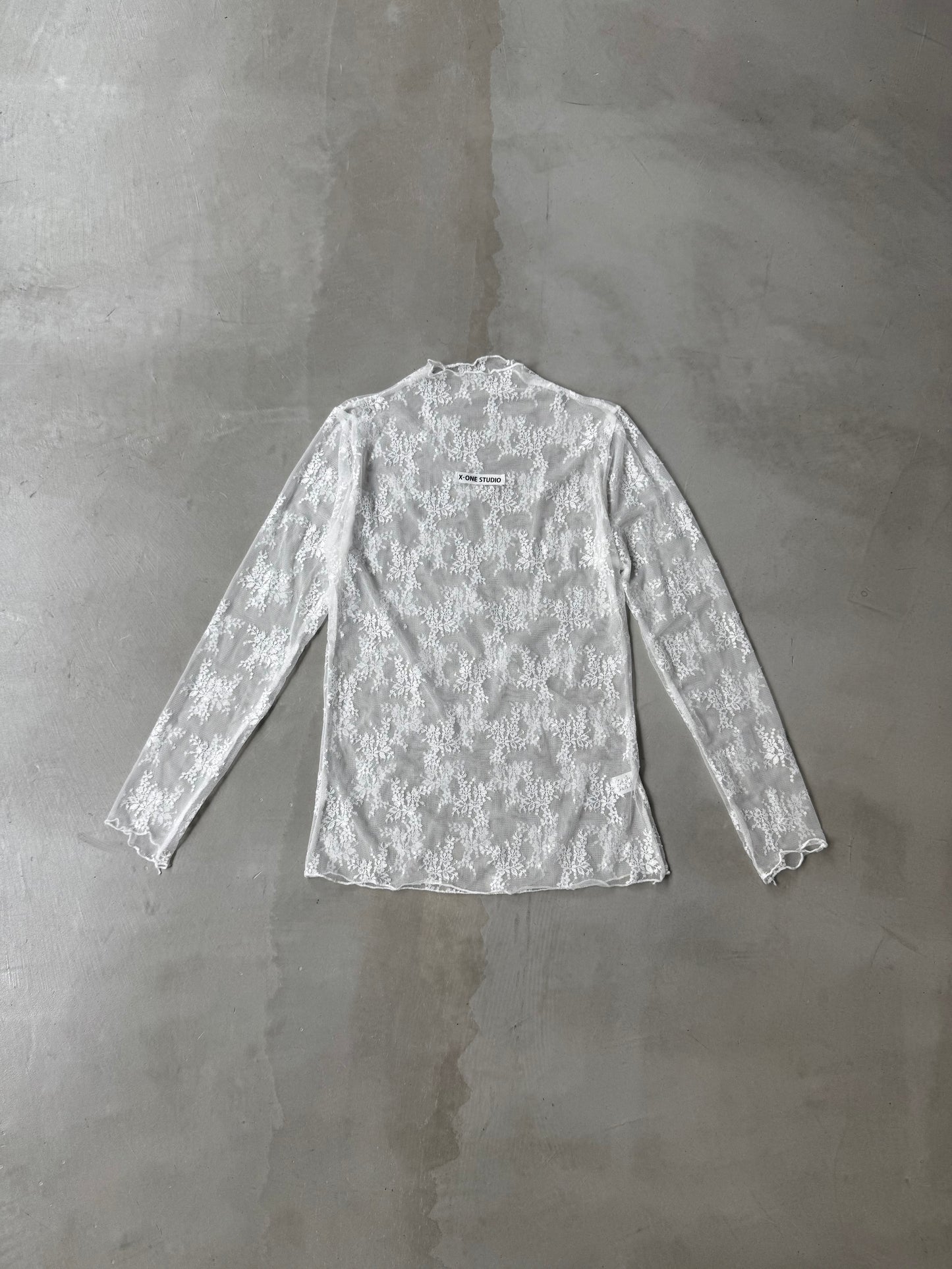 SHEER LACE TOP "WHITE"