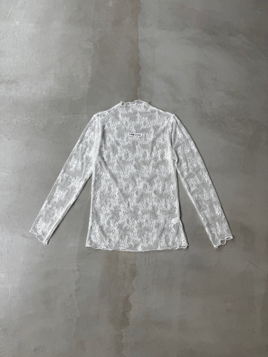 SHEER LACE TOP "WHITE"