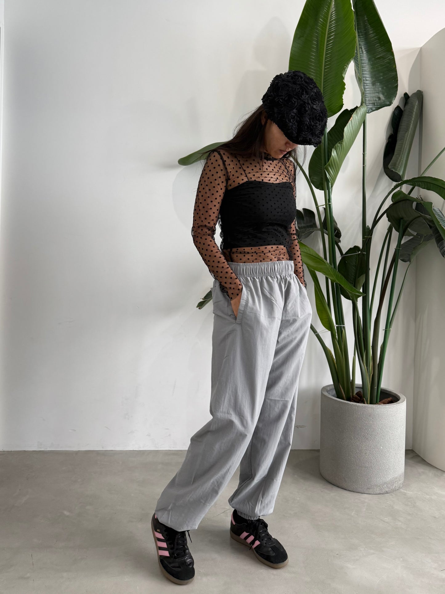 【MENS】WIDE NYLON PANT "GRAY"