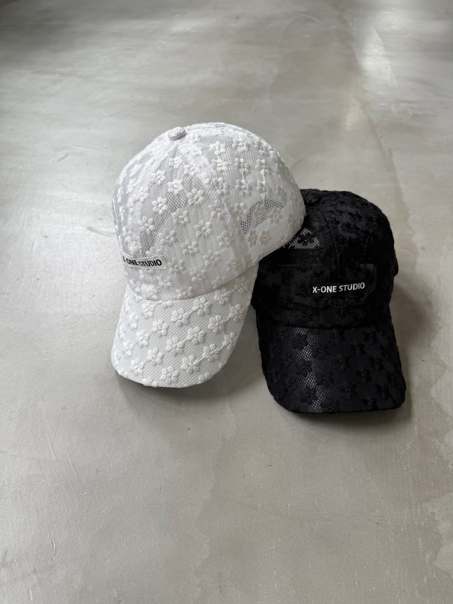 FLOWER LACE CAP "BLACK"
