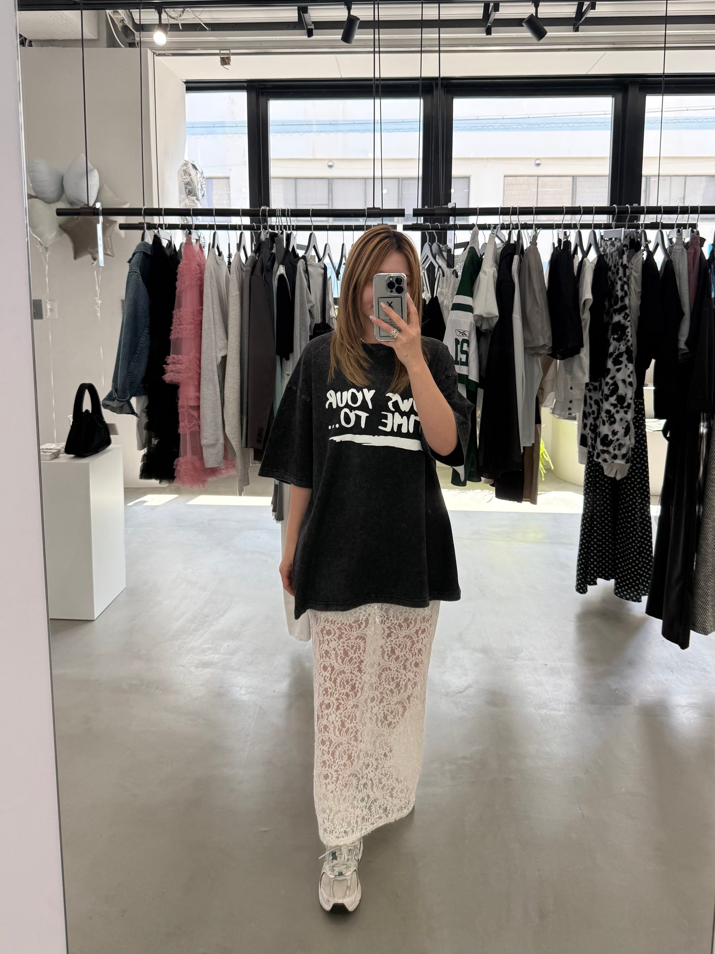WASHED PRINT TEE "BLACK"