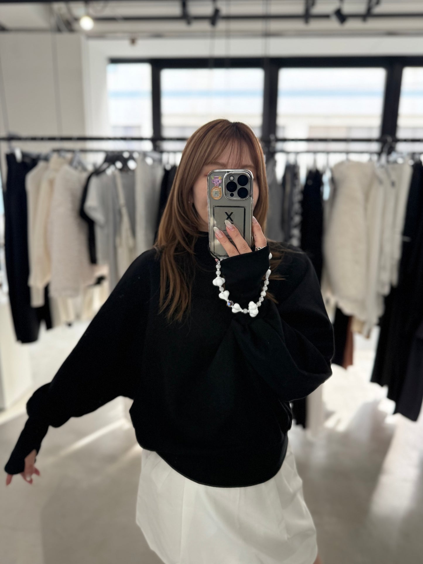 BALLOON SLEEVE SWEAT "BLACK"