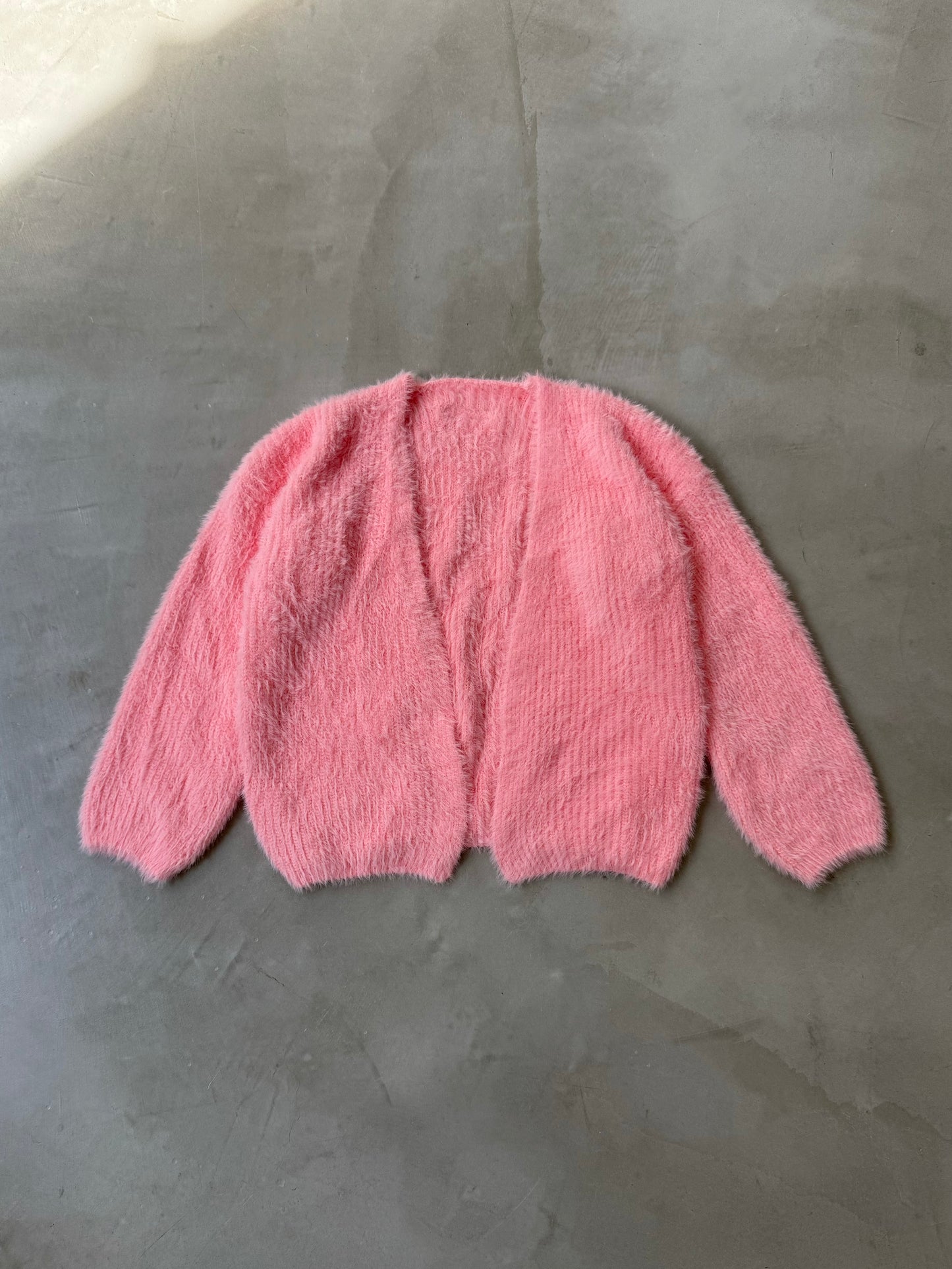 MINI SHAGGY CARDIGAN "PINK"