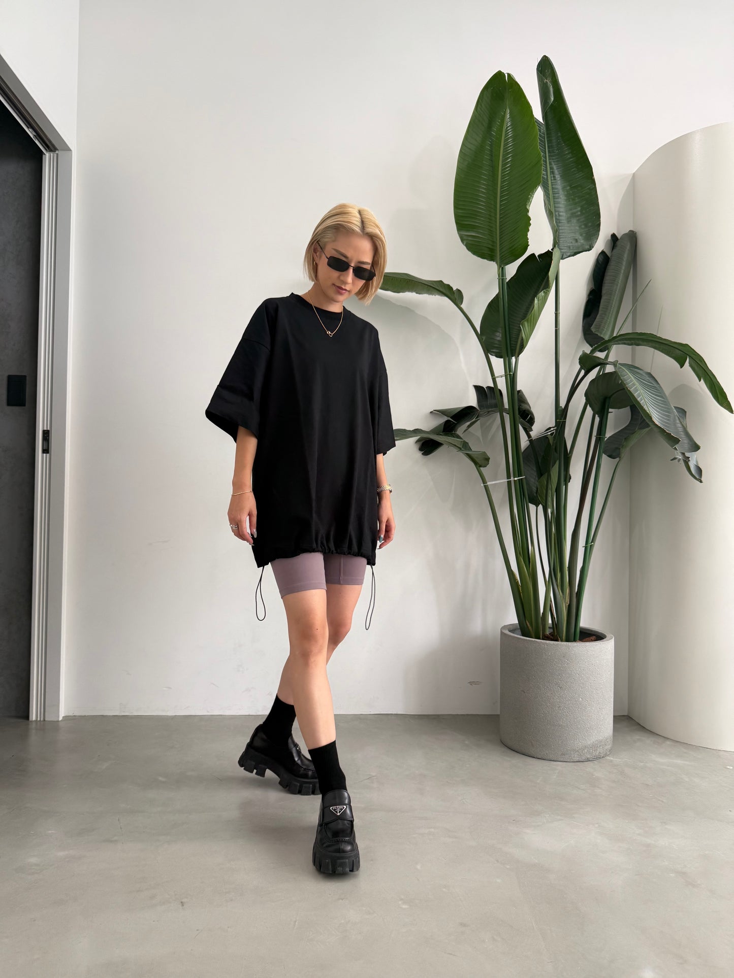 【MENS】X-ONE DRAWSTRING TEE "BLACK"