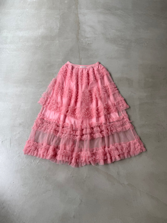 VOLUME TULLE SKIRT "PINK"
