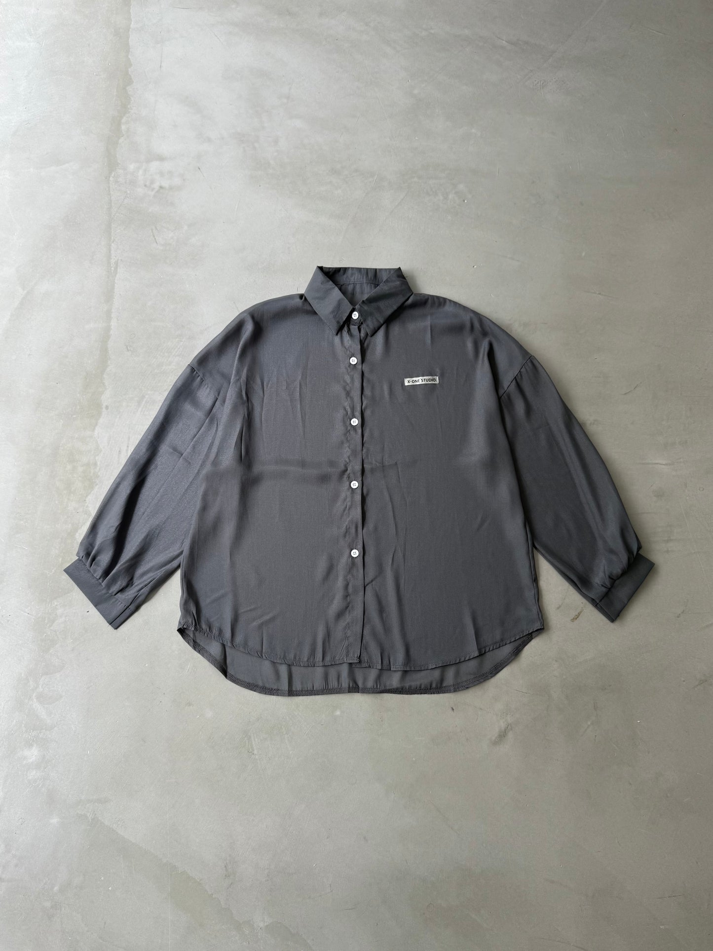 AIRY SHEER SHIRT "GRAY"