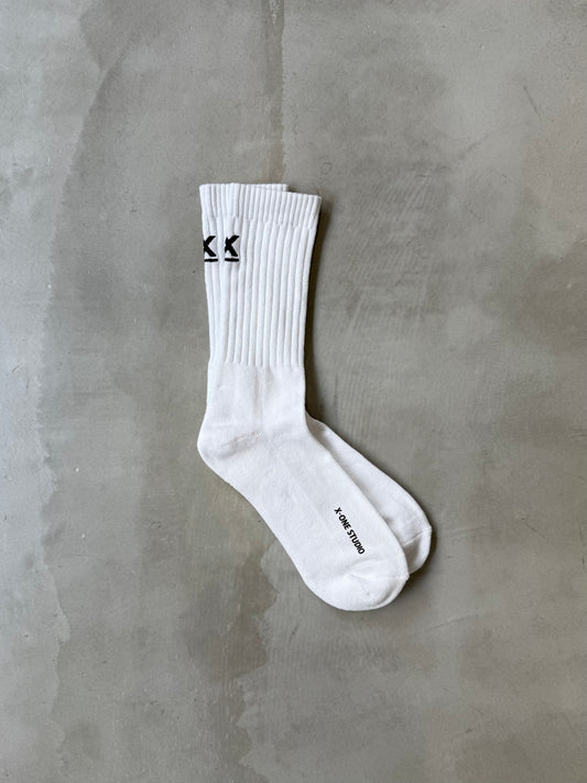 X-ONE LOGO SOCKS "WHITE"