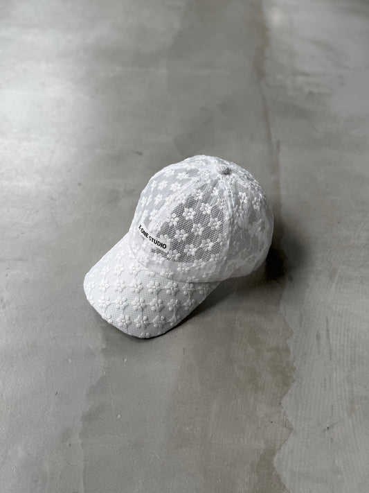 FLOWER LACE CAP "WHITE"
