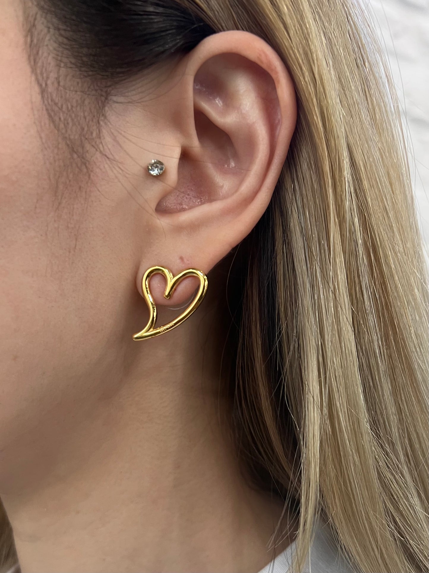 OPEN HEART EARRINGS "GOLD"