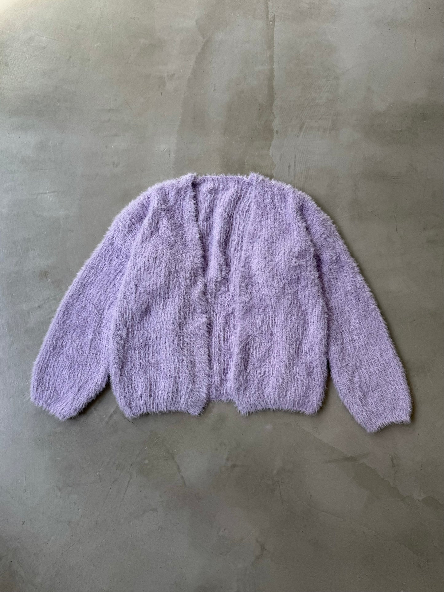 MINI SHAGGY CARDIGAN "LAVENDER"