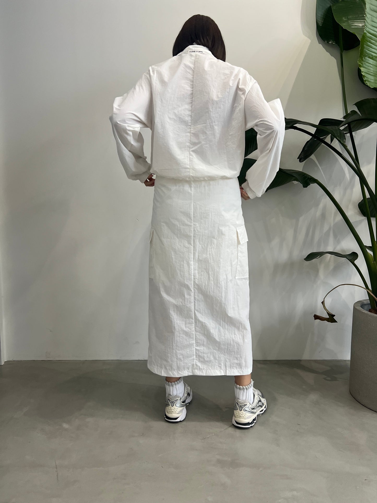 NYLON CARGO SKIRT “WHITE”