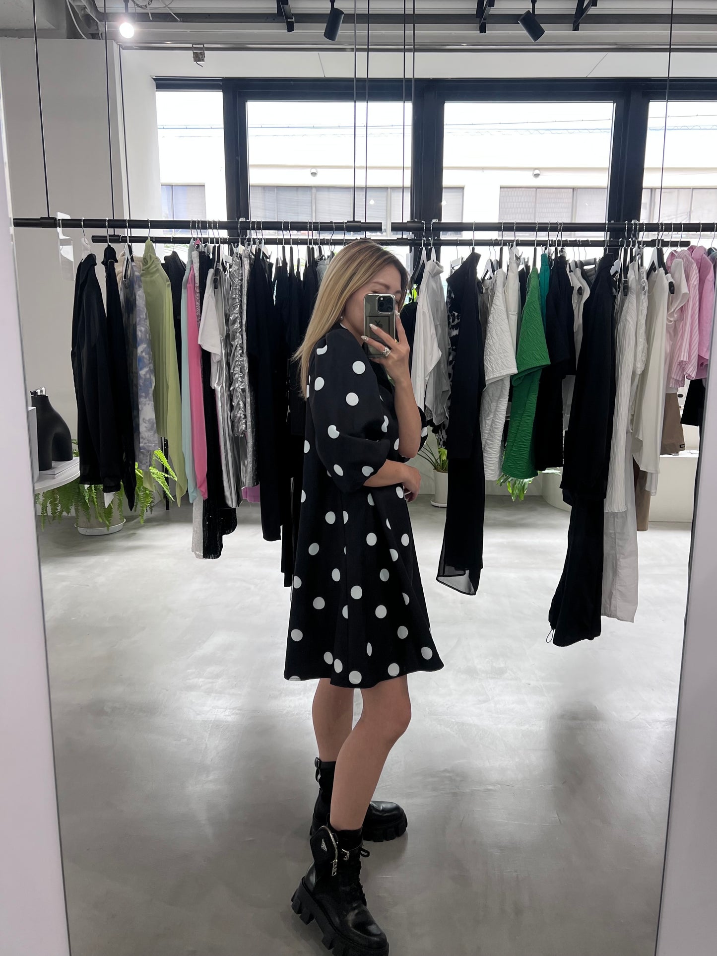 DOT MIDI DRESS