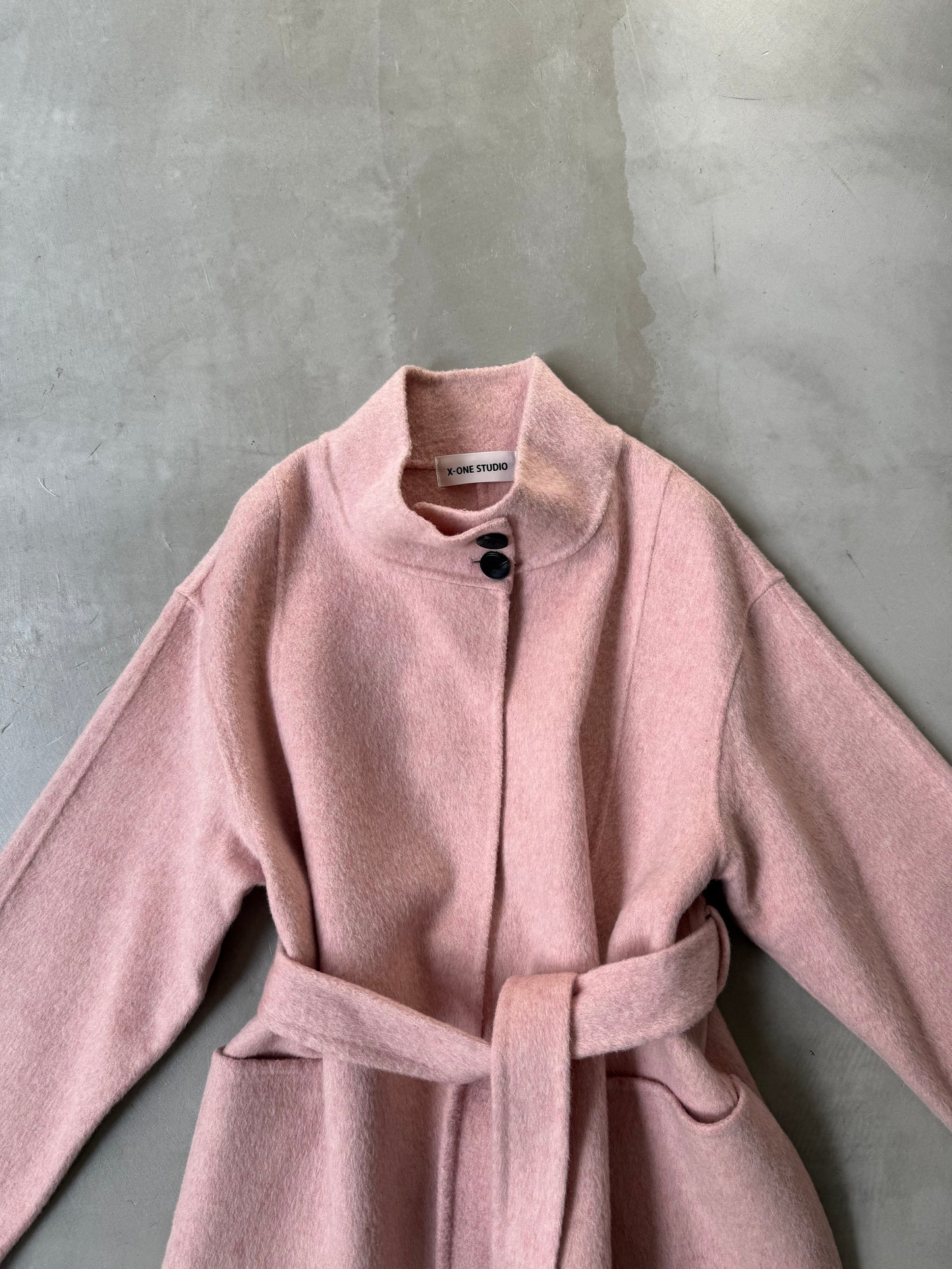 MELTON WOOL COAT "PINK"