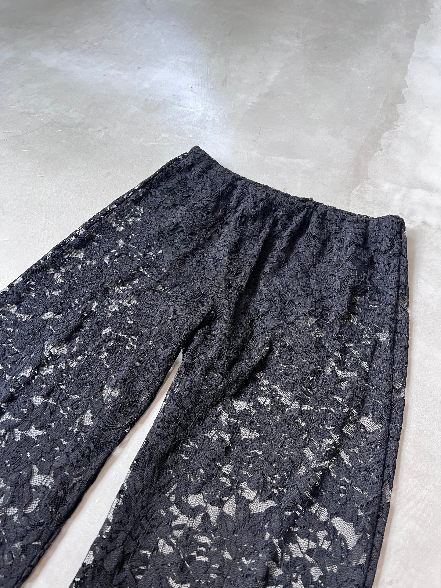 SHEER LACE PANTS "BLACK"