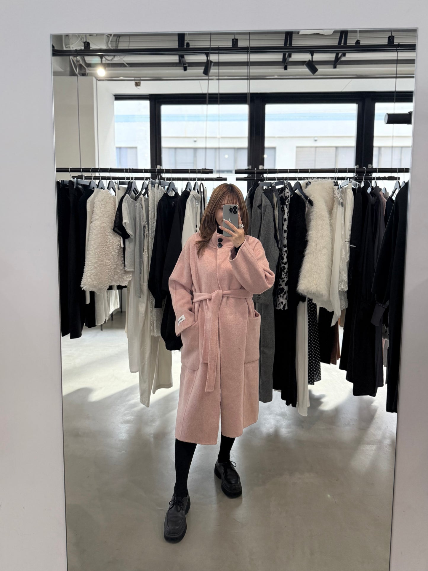 MELTON WOOL COAT "PINK"