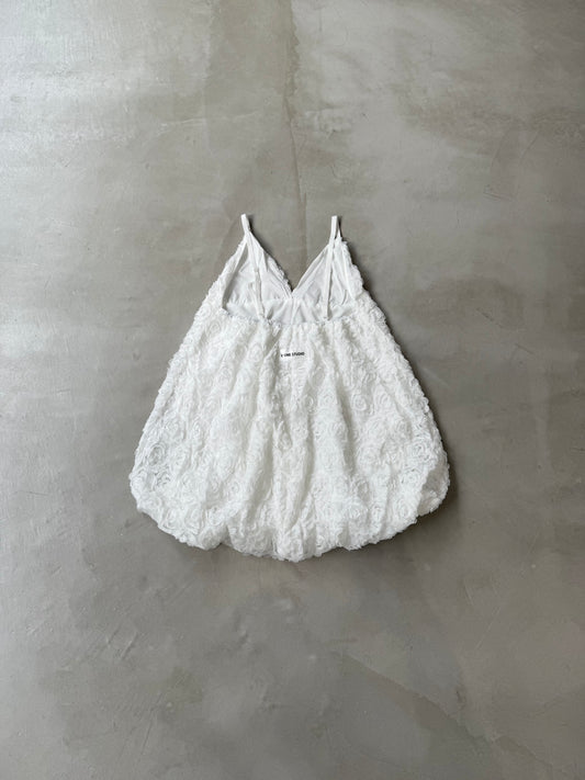 WAFFLE FLOWER TUNIC "WHITE"