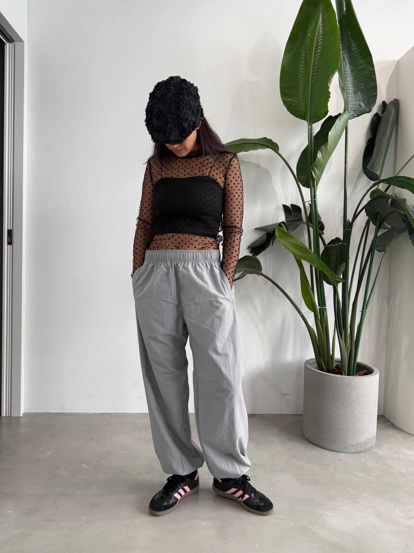 【MENS】WIDE NYLON PANT "GRAY"