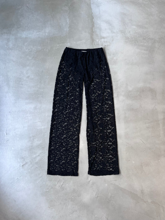 SHEER LACE PANTS "BLACK"