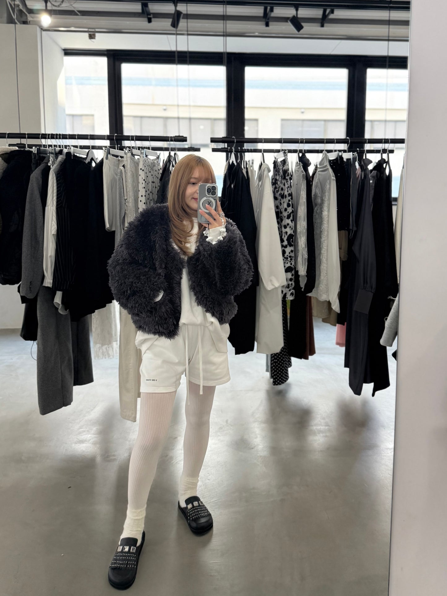 FLUFFY JACKET "GREY"