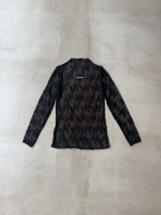 SHEER LACE TOP "BLACK"