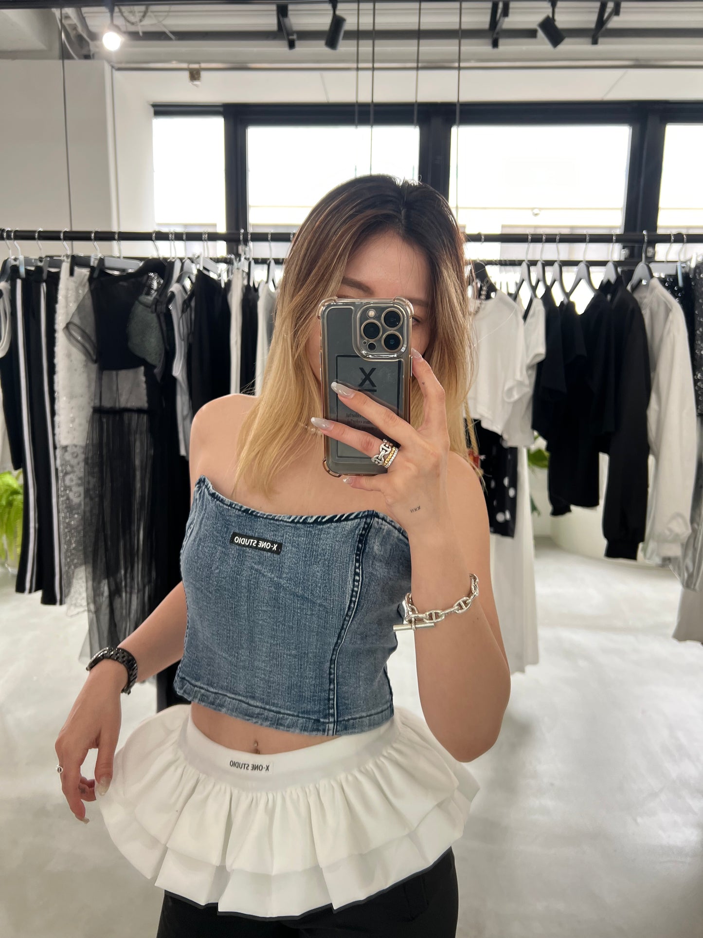 DENIM BUSTIER