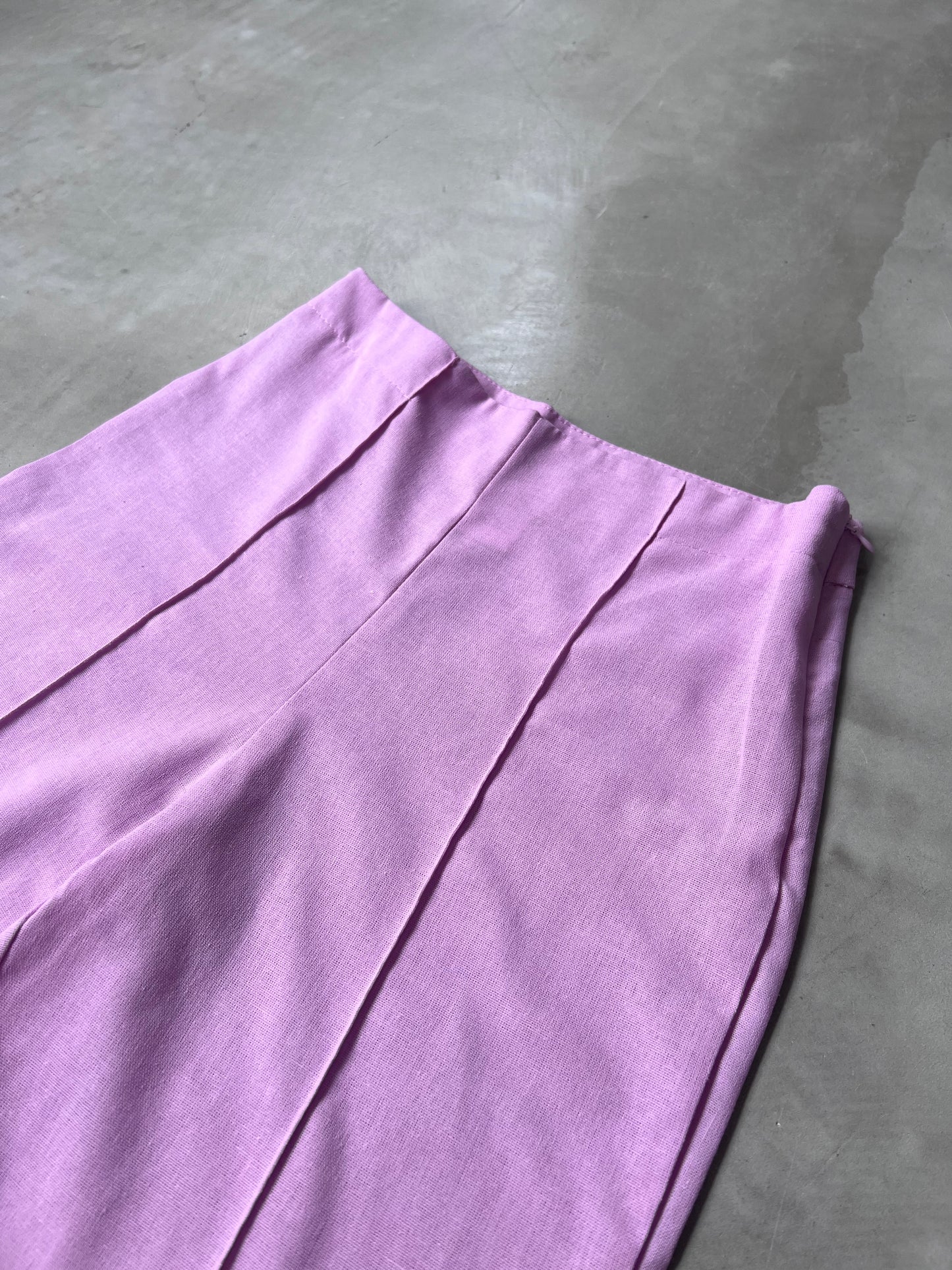 LINEN BLEND PANTS "PINK"