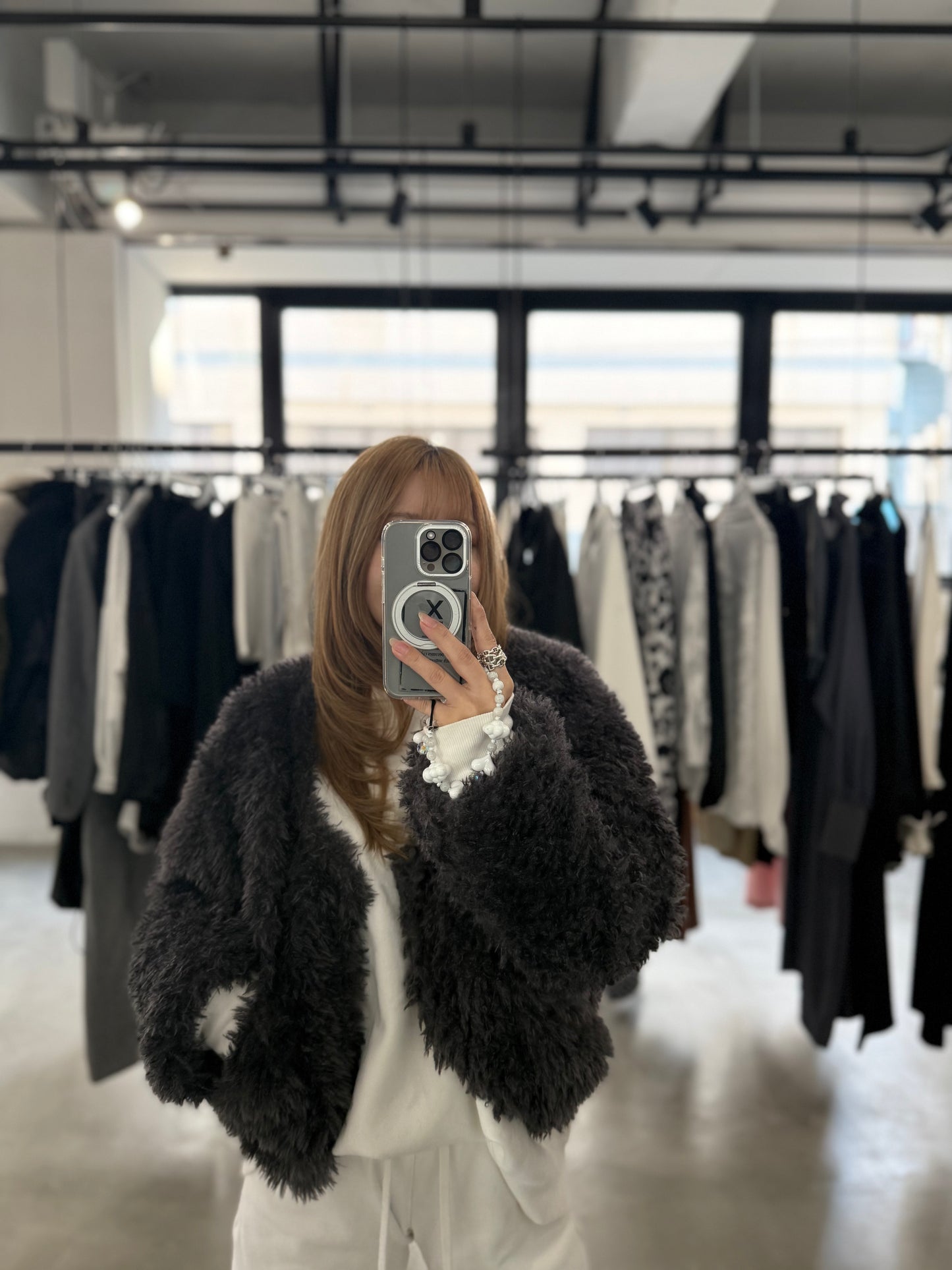 FLUFFY JACKET "GREY"